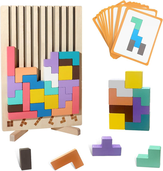 天才脳を育てる木製テトリス