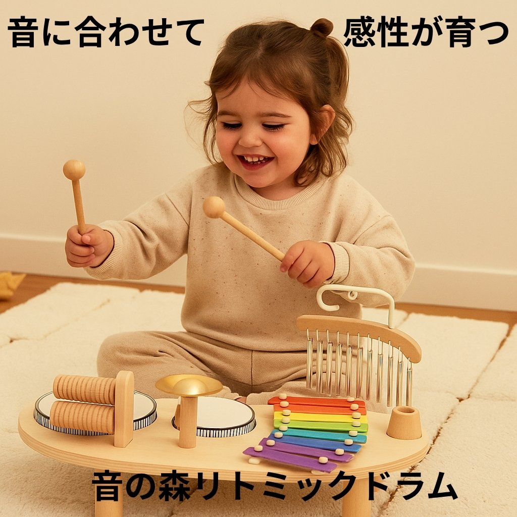 「音の森リトミックドラム」— 感性とリズムを育てるモンテッソーリ楽器セット